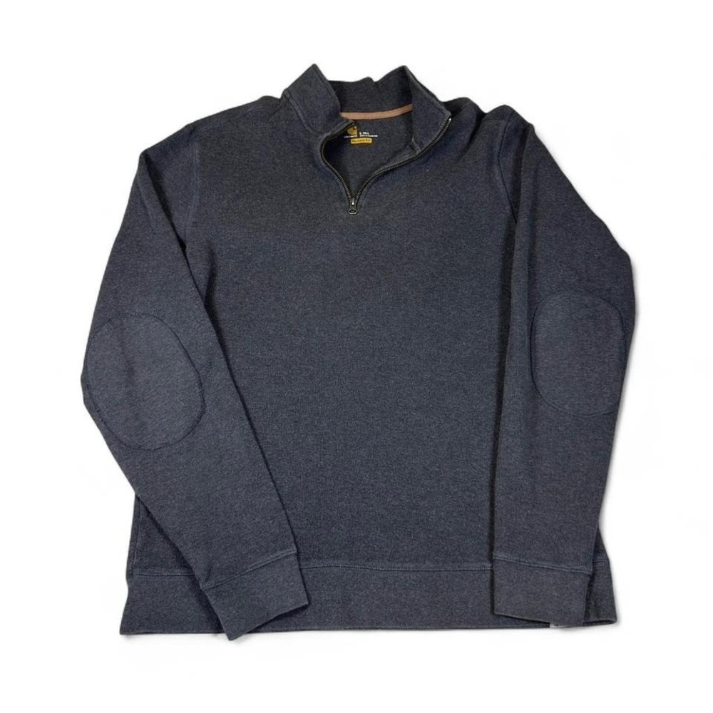 Carhartt Quarter Zip Pullover‎ Men L Tall Gray Cotton Workwear